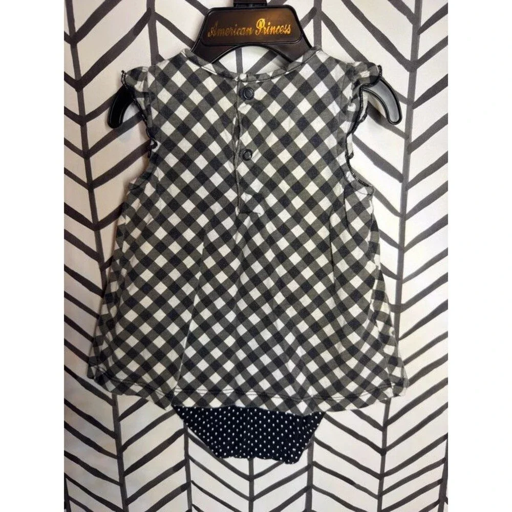 Child Of Mine Carter’s Black White Cotton Bumble Bee Dress Girls 6-9M 7103